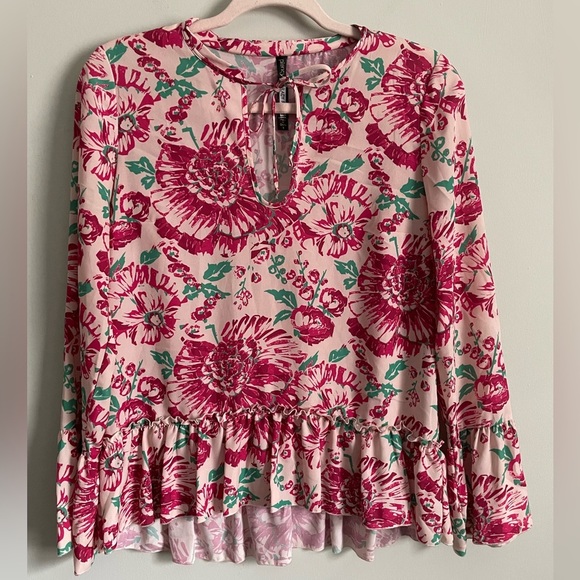 Anthropologie Plenty by Tracy Reese Floral Bell Sleeve Blouse - Picture 4 of 14